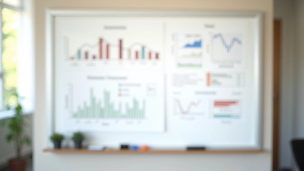 Tableau blanc avec graphiques financiers et annotations manuscrites de stratégie d'investissement